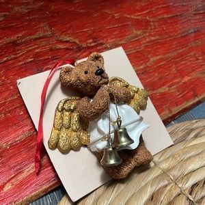 CHRISTMAS ORNAMENT ANGEL HOLLY BEARIES KURT ADLER TEDDY-BEAR COLLECTIBLE